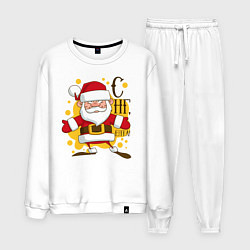 Костюм хлопковый мужской С НГ, ёпта!, цвет: белый