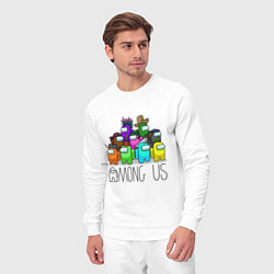 Костюм хлопковый мужской AMONG US - большая компания!, цвет: белый — фото 2