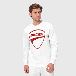 Костюм хлопковый мужской Ducati Logo Дукати Лого Z, цвет: белый — фото 2