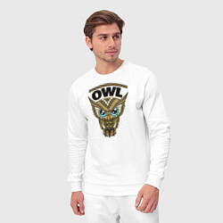 Костюм хлопковый мужской Owl, цвет: белый — фото 2