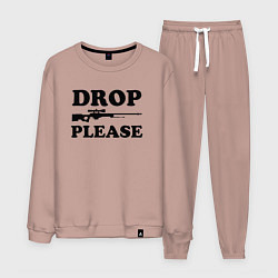 Костюм хлопковый мужской Drop Please, цвет: пыльно-розовый