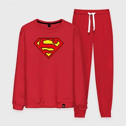 Костюм хлопковый мужской Superman 8 bit, цвет: красный