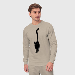 Костюм хлопковый мужской Черный кот тушью, цвет: миндальный — фото 2
