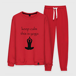 Костюм хлопковый мужской Keep calm this is yoga, цвет: красный