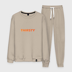 Костюм хлопковый мужской THIRSTY Жаждущий, цвет: миндальный
