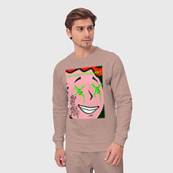 Костюм хлопковый мужской Toxic vault boy, цвет: пыльно-розовый — фото 2