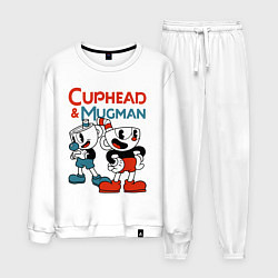 Костюм хлопковый мужской Cuphead & Mugman, цвет: белый