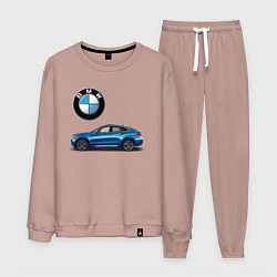 Костюм хлопковый мужской BMW X6, цвет: пыльно-розовый