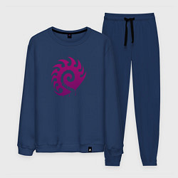 Костюм хлопковый мужской Zerg logo Purple, цвет: тёмно-синий