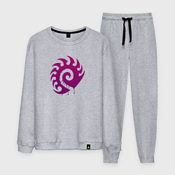 Костюм хлопковый мужской Zerg logo Purple, цвет: меланж