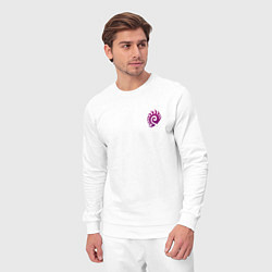 Костюм хлопковый мужской Zerg logo mini Purple, цвет: белый — фото 2