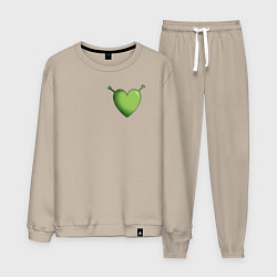 Костюм хлопковый мужской Шрек Love, цвет: миндальный