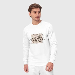 Костюм хлопковый мужской Схема Анатомия Велосипеда, цвет: белый — фото 2