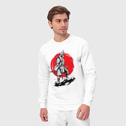 Костюм хлопковый мужской Воин-самурай, цвет: белый — фото 2