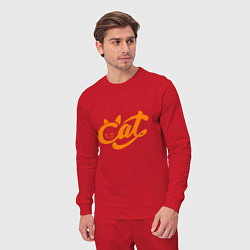 Костюм хлопковый мужской Кот - Cat, цвет: красный — фото 2