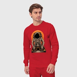 Костюм хлопковый мужской Космонавт диджей - cosmo DJ, цвет: красный — фото 2