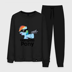 Костюм хлопковый мужской Gangsta pony, цвет: черный