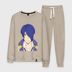 Костюм хлопковый мужской Аой Суминомия каллиграфист, цвет: миндальный