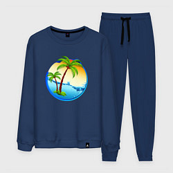 Костюм хлопковый мужской Palm beach, цвет: тёмно-синий