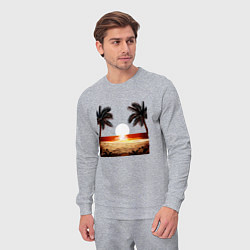 Костюм хлопковый мужской Beach, цвет: меланж — фото 2