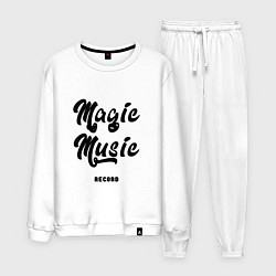 Костюм хлопковый мужской Magic Music Record Black on White, цвет: белый