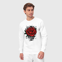 Костюм хлопковый мужской Красная Роза Red Rose, цвет: белый — фото 2