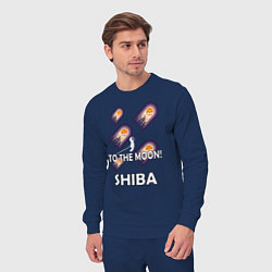 Костюм хлопковый мужской TO THE MOON! SHIBA, цвет: тёмно-синий — фото 2