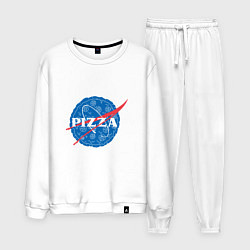 Костюм хлопковый мужской NASA Pizza, цвет: белый