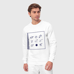 Костюм хлопковый мужской Астрономия, цвет: белый — фото 2