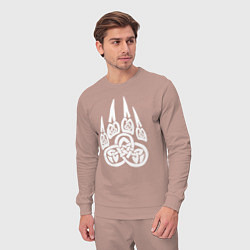 Костюм хлопковый мужской Символ Велеса Медвежья лапа, цвет: пыльно-розовый — фото 2