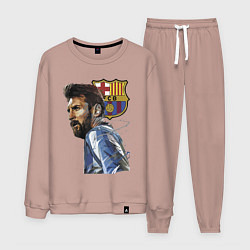 Костюм хлопковый мужской Lionel Messi Barcelona Argentina Striker, цвет: пыльно-розовый