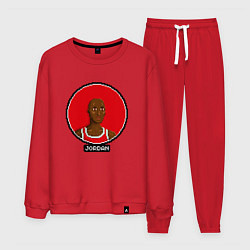 Костюм хлопковый мужской Retro Jordan, цвет: красный