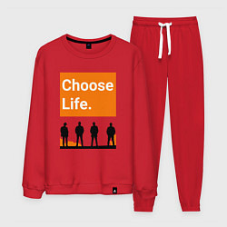 Костюм хлопковый мужской Choose Life, цвет: красный