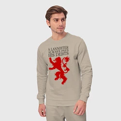 Костюм хлопковый мужской Logo and quotes Lannister, цвет: миндальный — фото 2