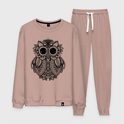 Костюм хлопковый мужской Owl, цвет: пыльно-розовый