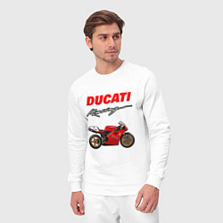 Костюм хлопковый мужской DUCATI ДУКАТИ MOTOSPORT, цвет: белый — фото 2