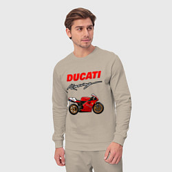 Костюм хлопковый мужской DUCATI ДУКАТИ MOTOSPORT, цвет: миндальный — фото 2