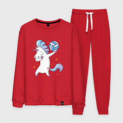 Костюм хлопковый мужской Unicorn Volleyball, цвет: красный