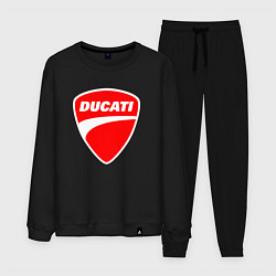 Костюм хлопковый мужской DUCATI ДУКАТИ ЭМБЛЕМА, цвет: черный