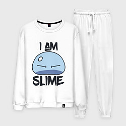 Костюм хлопковый мужской I AM SLIME, Я СЛИЗЬ, цвет: белый