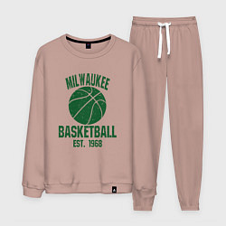 Костюм хлопковый мужской Milwaukee Basket, цвет: пыльно-розовый