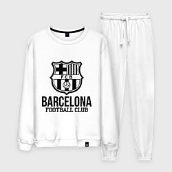 Костюм хлопковый мужской Barcelona FC, цвет: белый