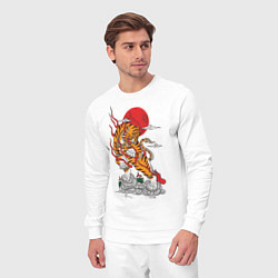 Костюм хлопковый мужской Тигр, цвет: белый — фото 2