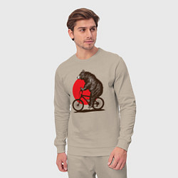 Костюм хлопковый мужской Медведь на велосиеде, цвет: миндальный — фото 2