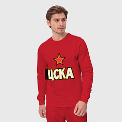 Костюм хлопковый мужской ЦСКА, цвет: красный — фото 2