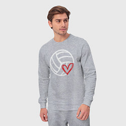 Костюм хлопковый мужской Love Volleyball, цвет: меланж — фото 2