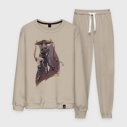 Костюм хлопковый мужской Скарамучча, цвет: миндальный