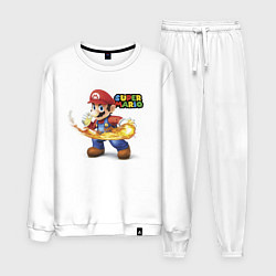 Костюм хлопковый мужской Марио очень крутой!, цвет: белый