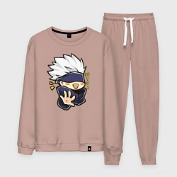 Костюм хлопковый мужской Сатору Годжо Магическая битва, цвет: пыльно-розовый