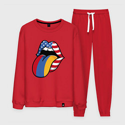 Костюм хлопковый мужской Армения - США, цвет: красный